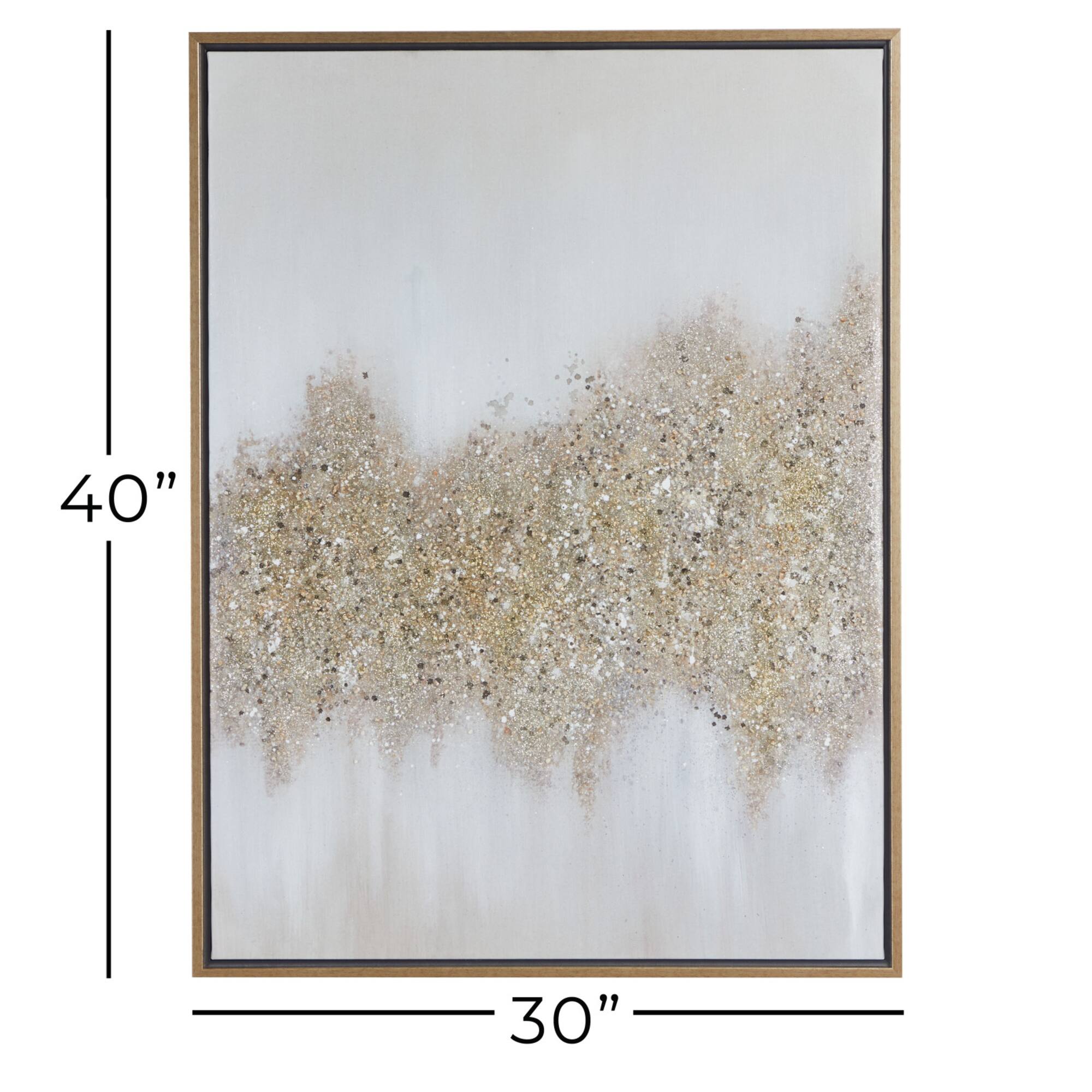 CosmoLiving by Cosmopolitan Gold Glam Abstract Canvas Wall Art